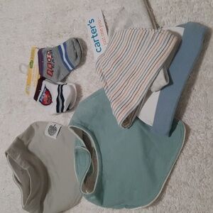 Carter's Baby Socks and Hat Set - Blue, Gray, and White